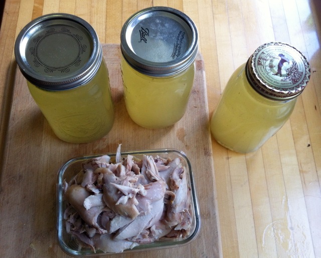 chicken stock meat from poached chicken