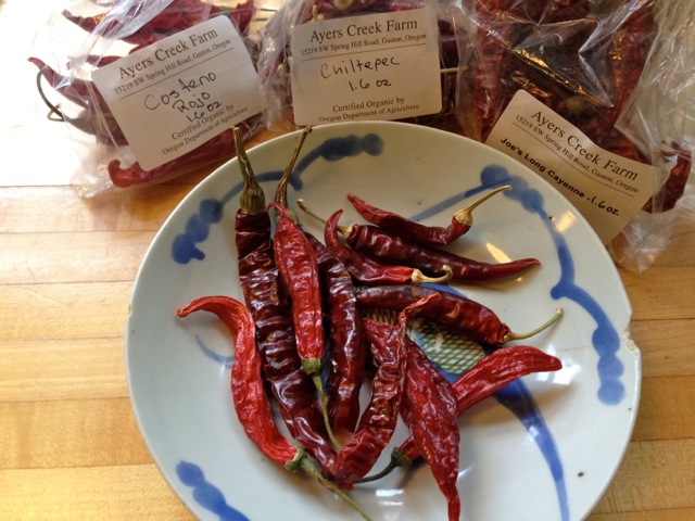 dried red chilies for curry paste